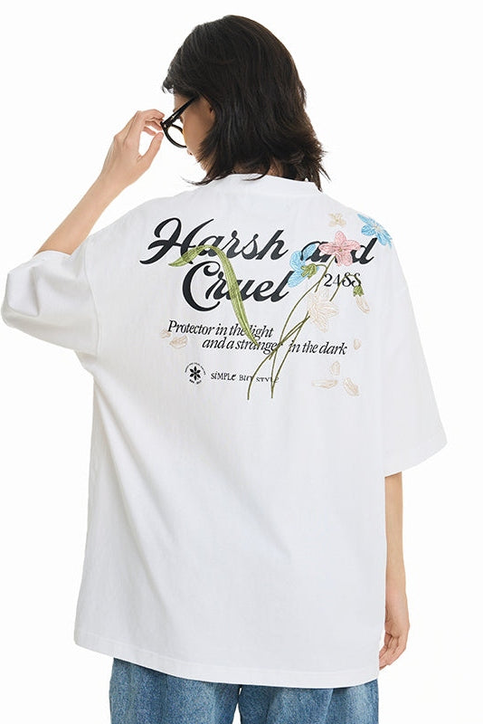 Embroidered Floral Logo Tee – Copping Zone