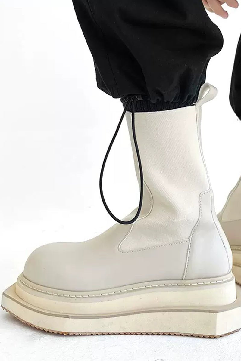 Platform Motorcycle Chelsea Boots