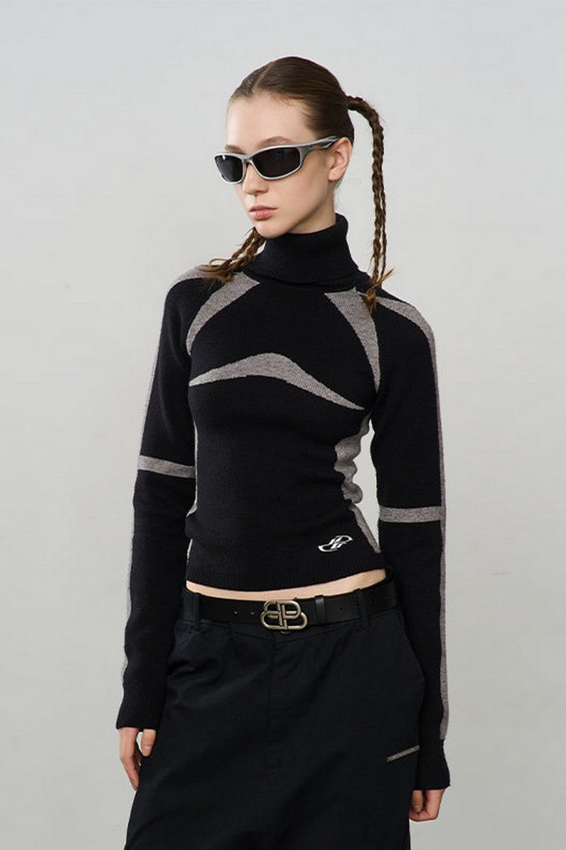 Racing Wool Knit Turtleneck