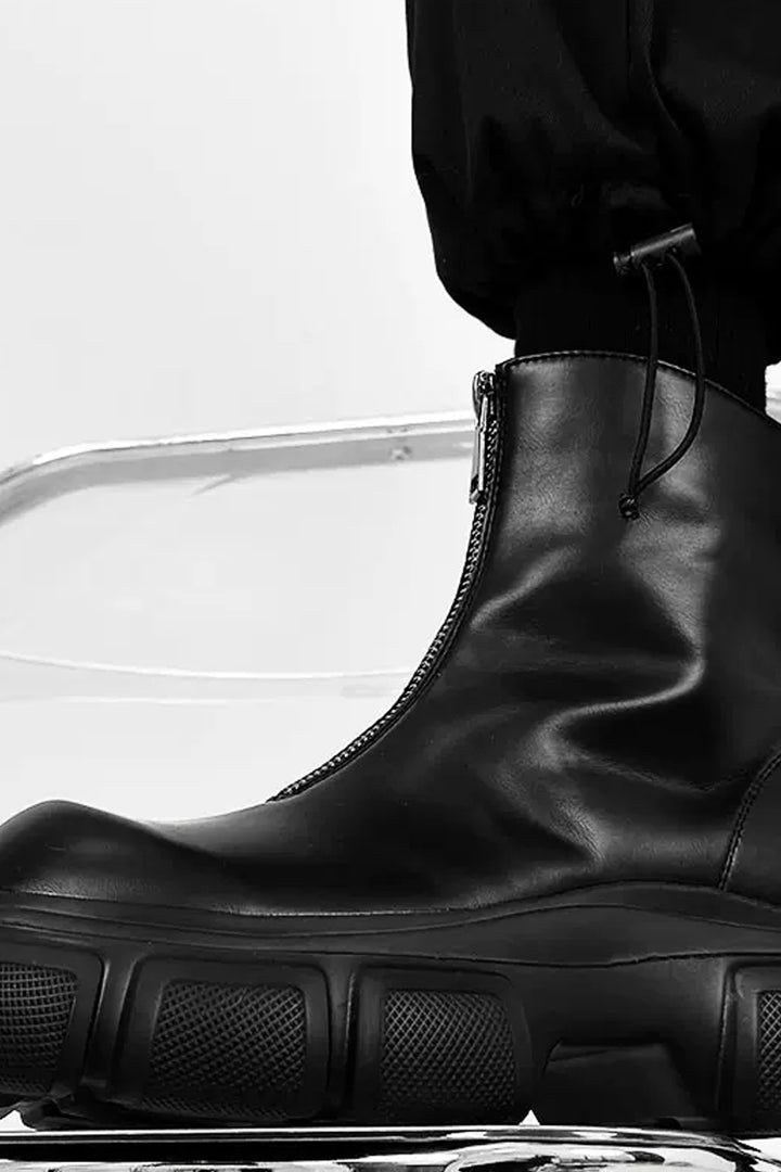 Platform Leather Chelsea Boots