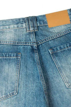 Vintage Washed Wide-Leg Blue Jeans
