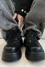 Retro Leather Platform Derby Shoes