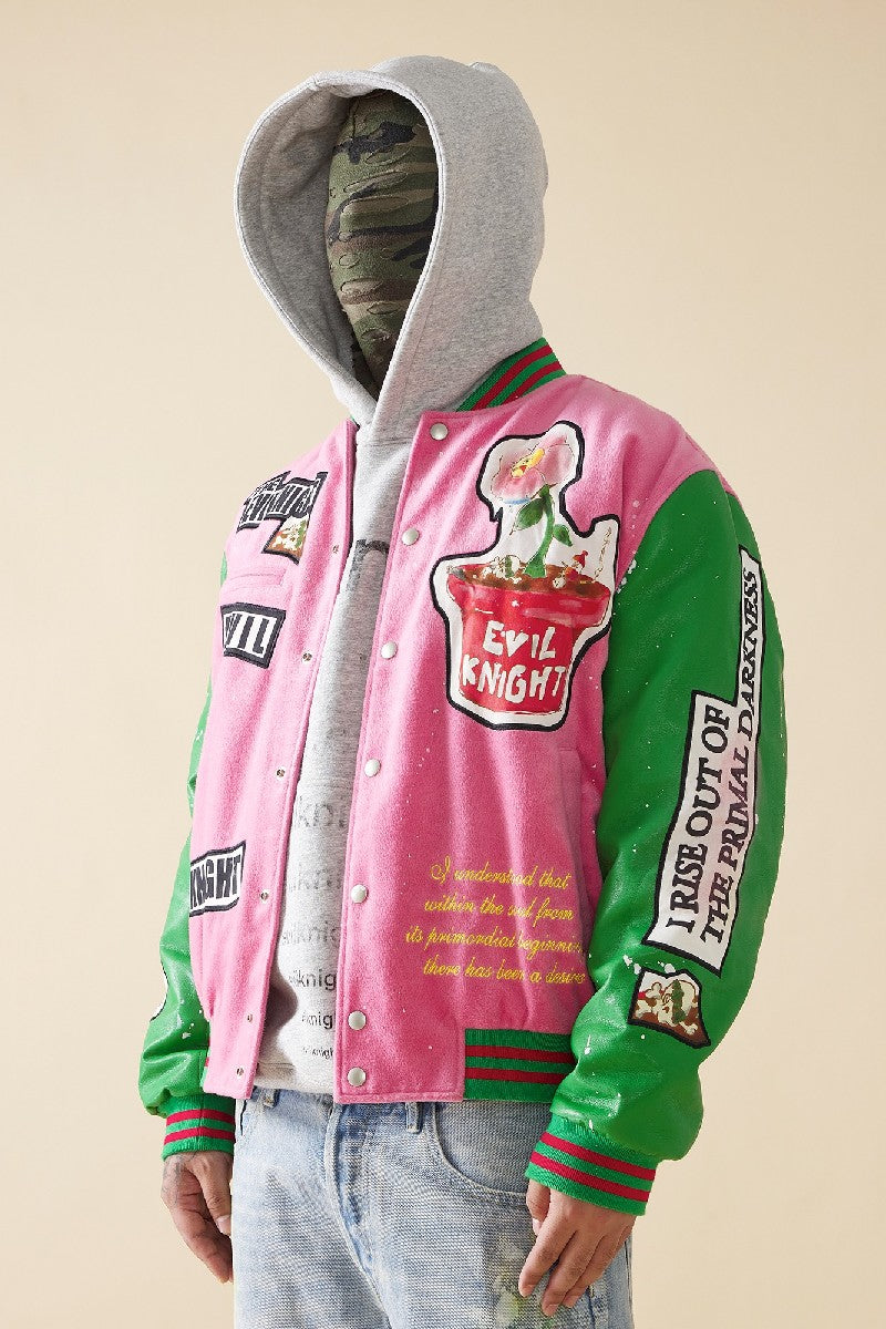Embroidered Logo Varsity Jacket