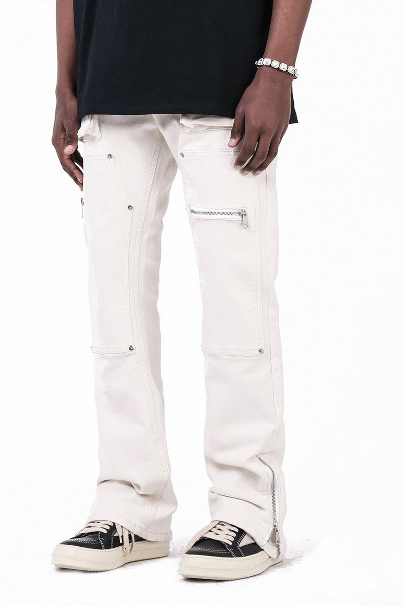 Double Knee Multi Pocket Zipper Trousers
