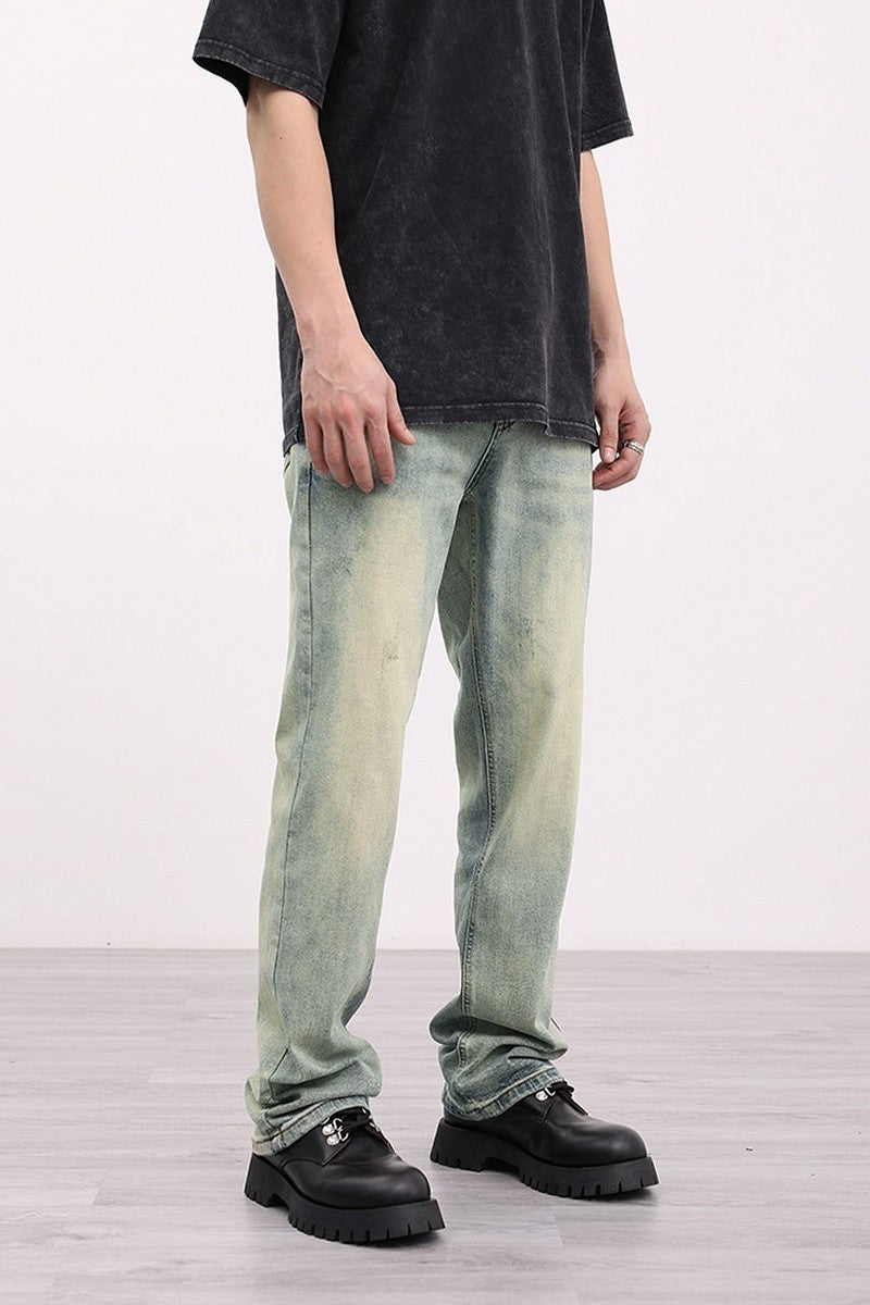 Mud Washed Loose Jeans