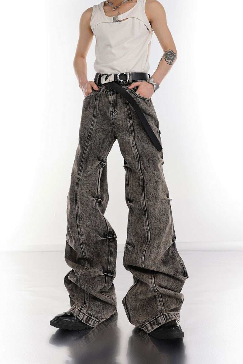 Washed Flared Retro Jeans