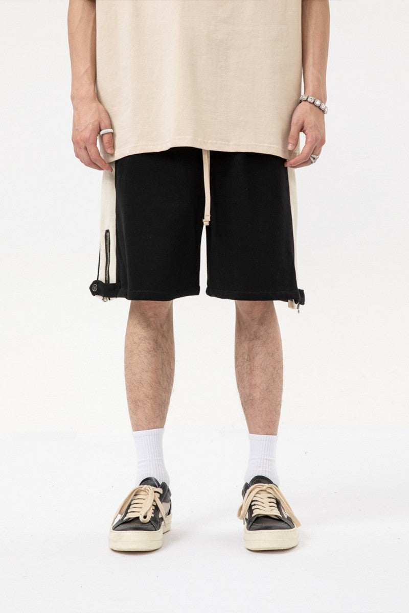 Striped Zipper Shorts