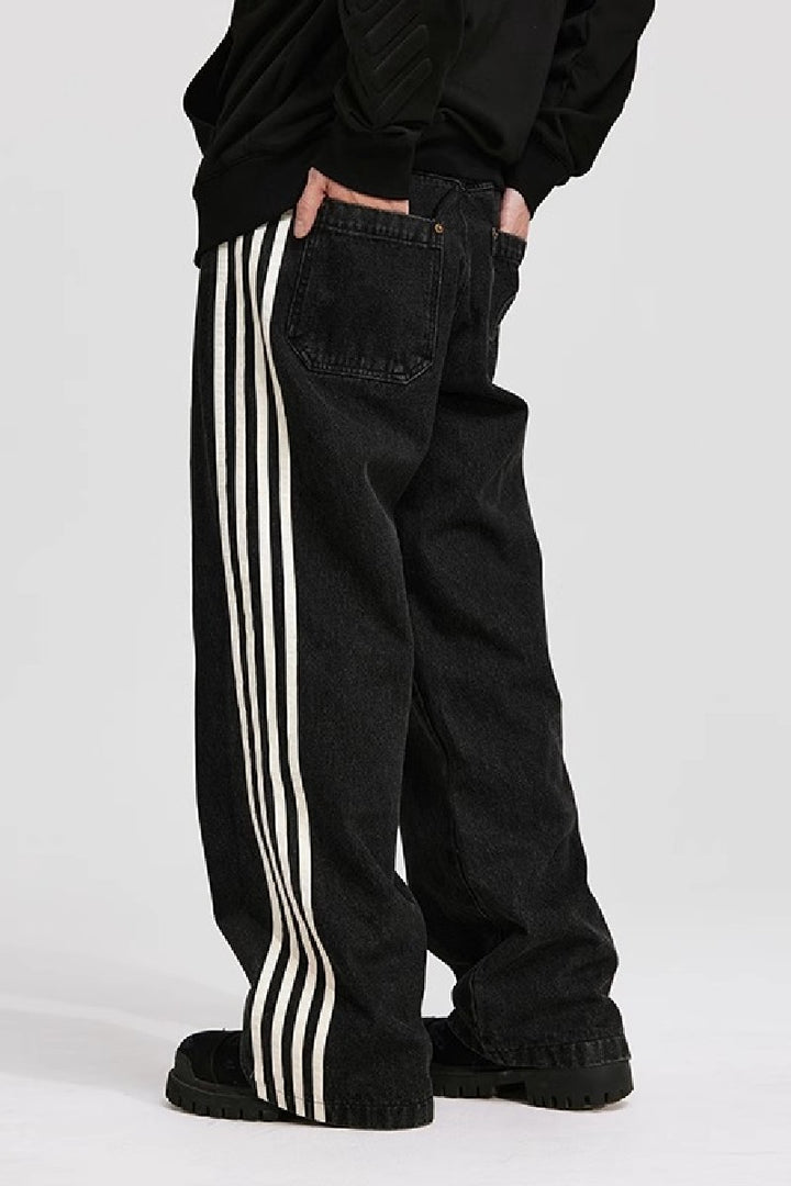 Striped Loose Jeans