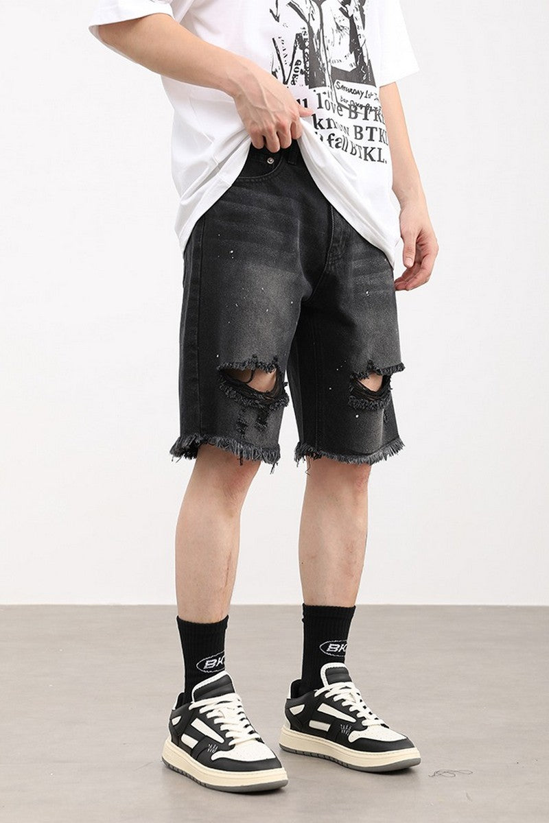 Distressed Jeans Shorts