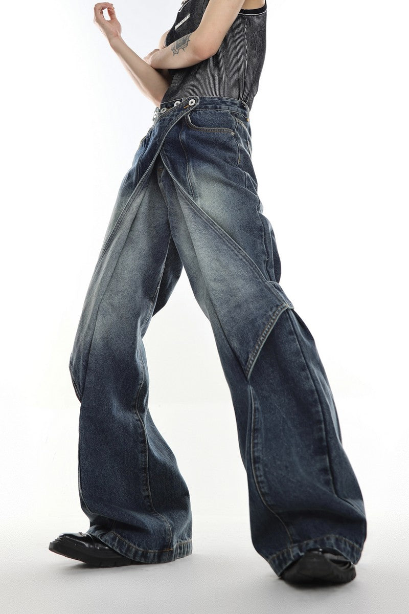 Mens Oversized Black Flare Leather Look Jeans With Zipper Fashionable  Streetwear For Casual Wear From Zepplin, $92.27