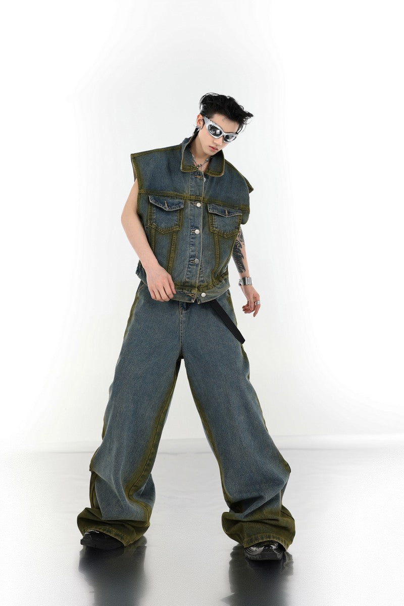 Hand Painted Jeans Vest