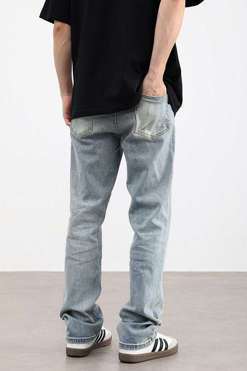 Washed Loose Straight Jeans