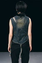 Irregular Denim Vest
