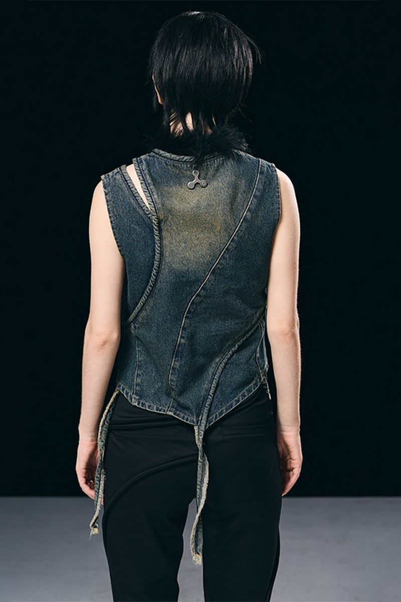 Irregular Denim Vest