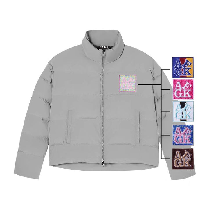 Embroidered Velcro Logo Puffer Jacket