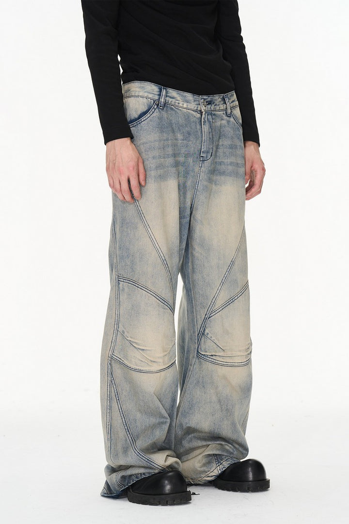 Washed Structure Jeans