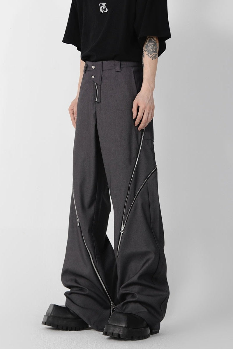 Zipper Slit Trousers - US Only