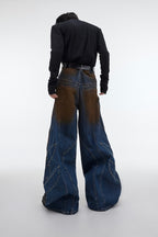 Rust Embroidered Jeans