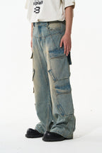 Oversized Washed Cargo Jeans