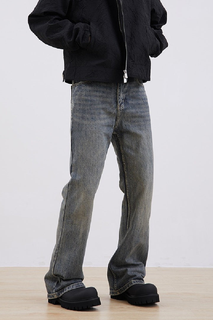 Straight Flared Washed Jeans
