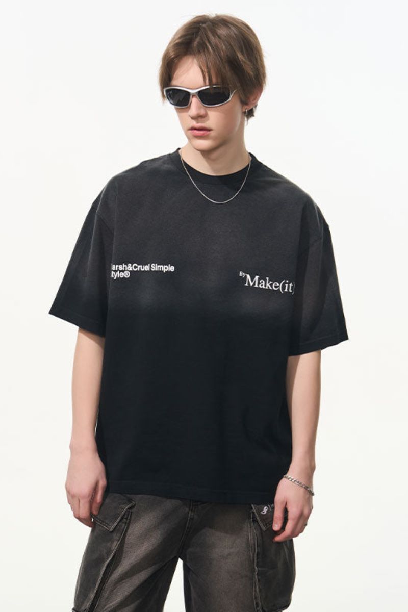 Gradient Washed Logo Tee