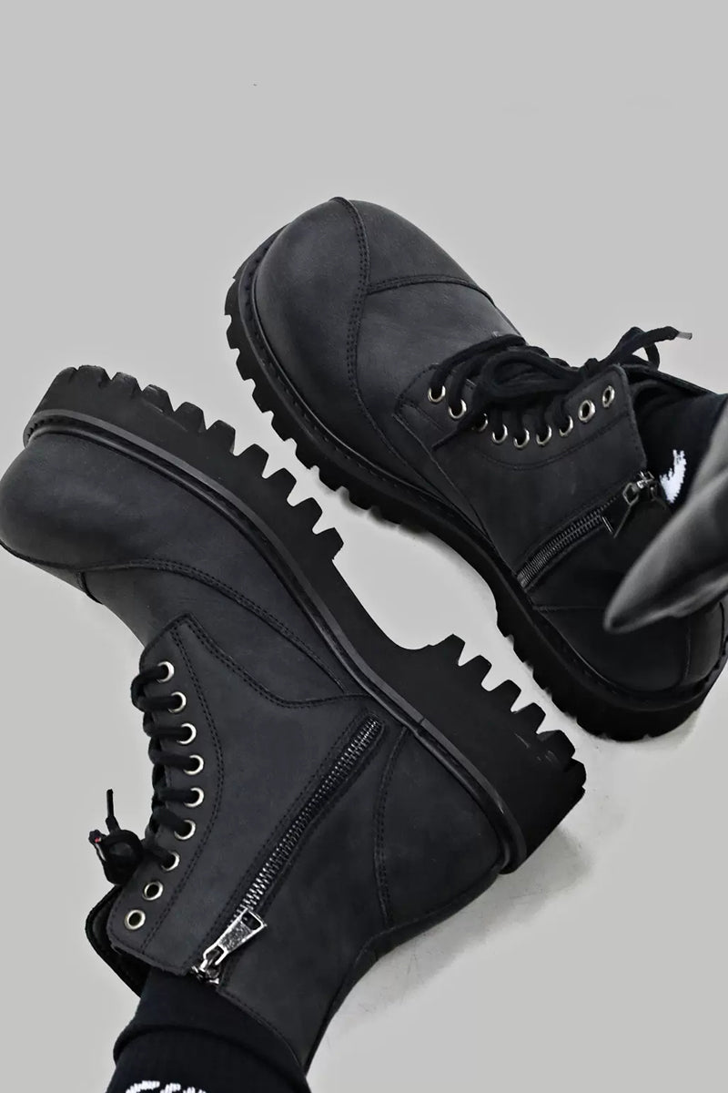 国内で当店のみ Hanqiaoriji - Handcrafted Chunky Leather Derb Handcrafted Chunky Leather Derby Shoes – Copping Zone