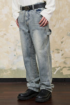 Double Knee Straight Jeans