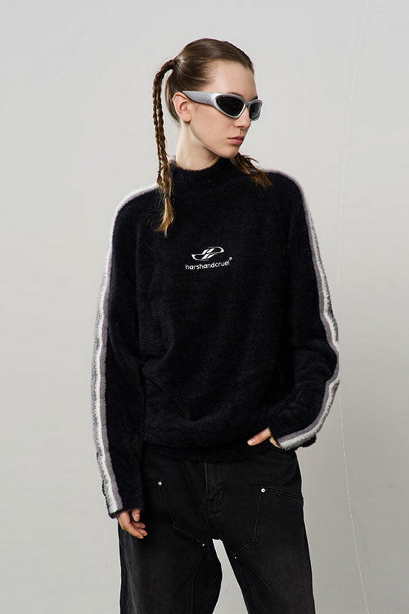 Striped Mohair Logo Sweater