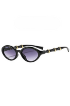 Elegant Bamboo Temple Oval Sunglasses
