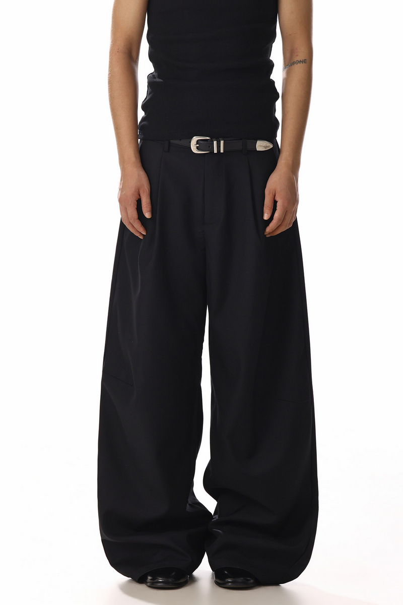 Draped Wide Leg Trousers