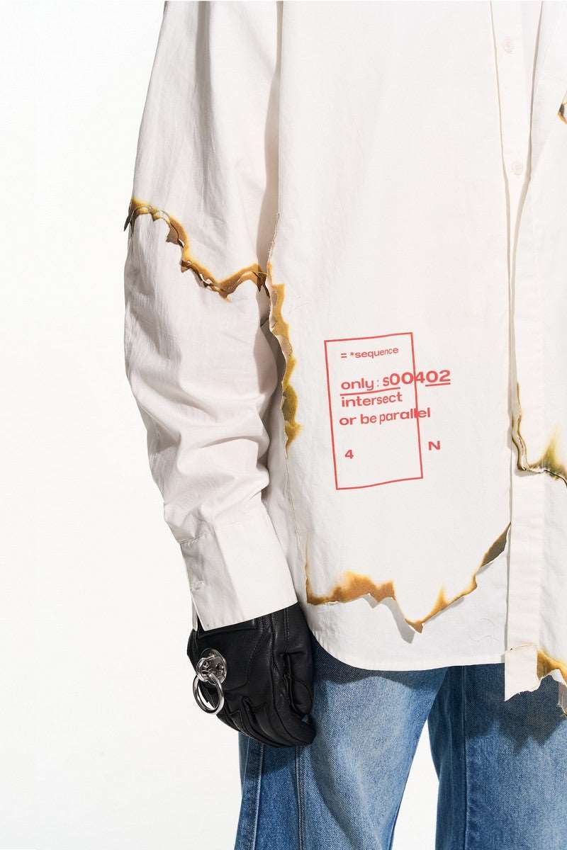 Burned Print L/S Shirt