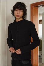 Ribbed Mock Neck Cardigan