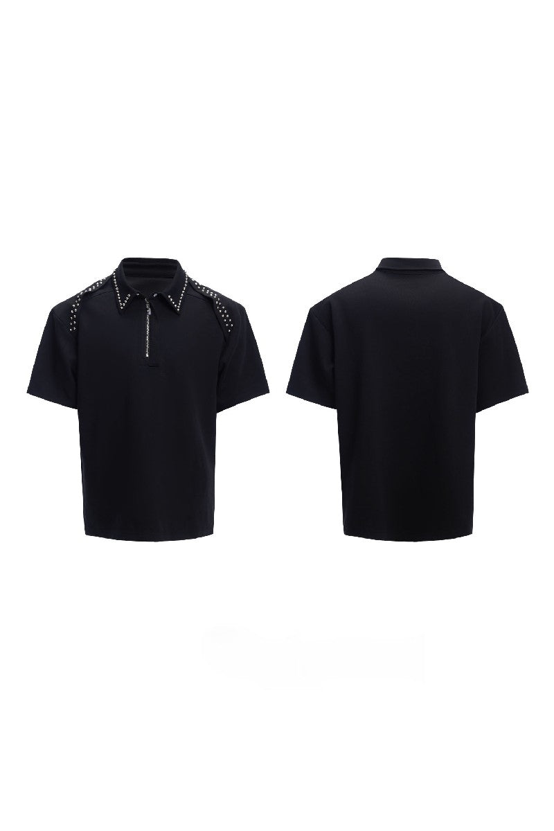 Metal Trim Studded Polo