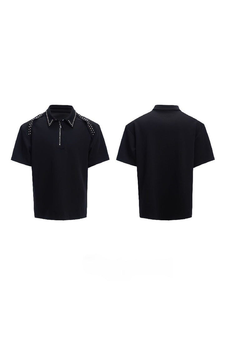Metal Trim Studded Polo