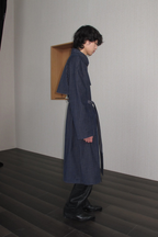 Plaid Corduroy Trench Coat