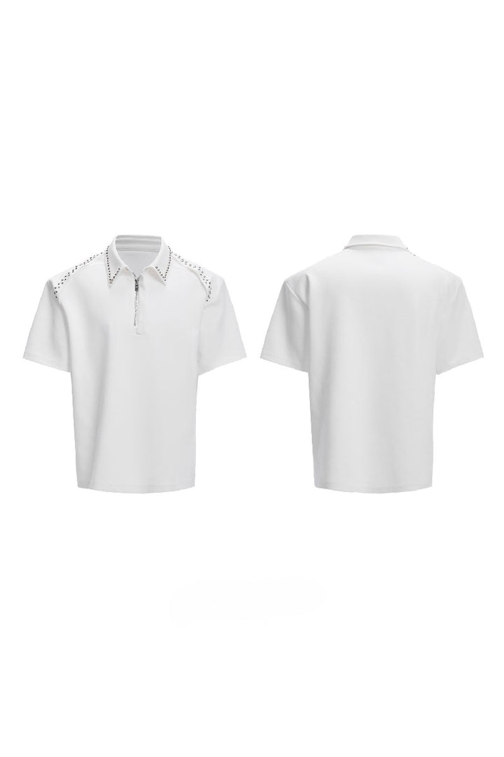 Metal Trim Studded Polo
