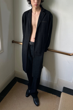 Distressed Denim Long Coat