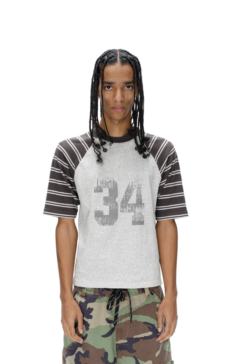 34 Striped Raglan Tee