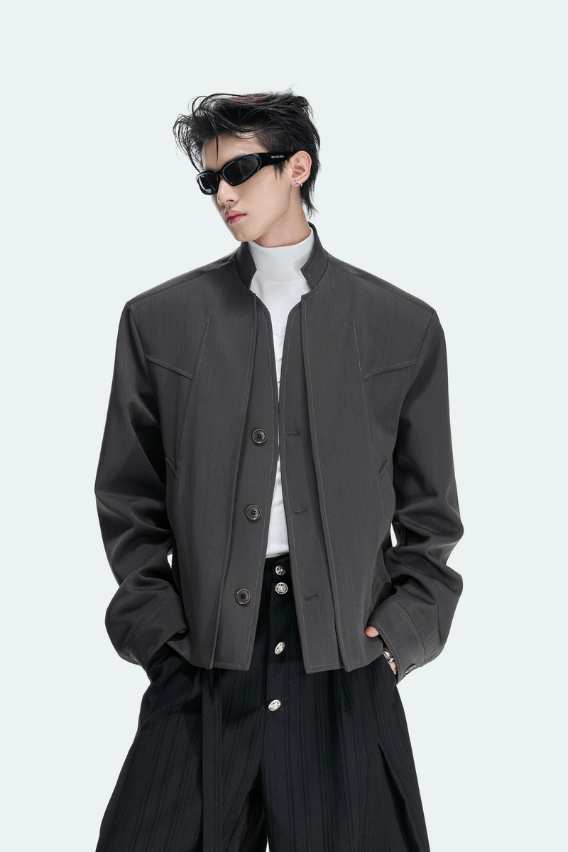 Deconstructed Layered Blazer Jacket