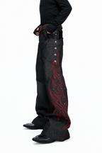 Double Waist Rhinestone Jeans