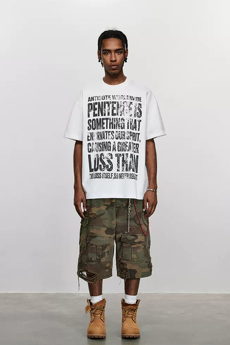 Allover Letter Print T-Shirt