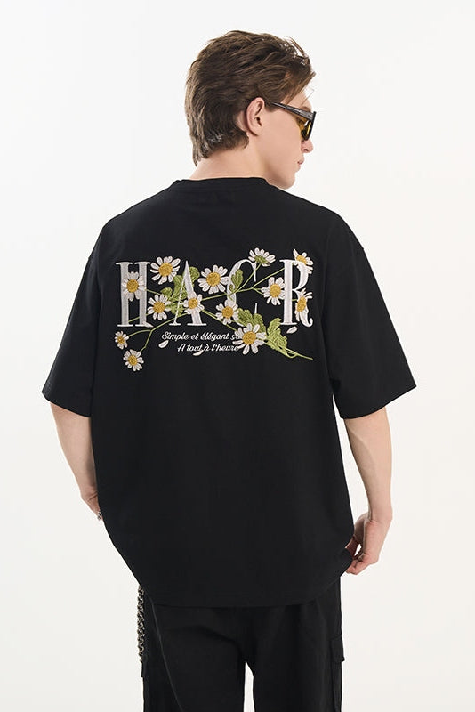 Street Floral Embroidery Tee