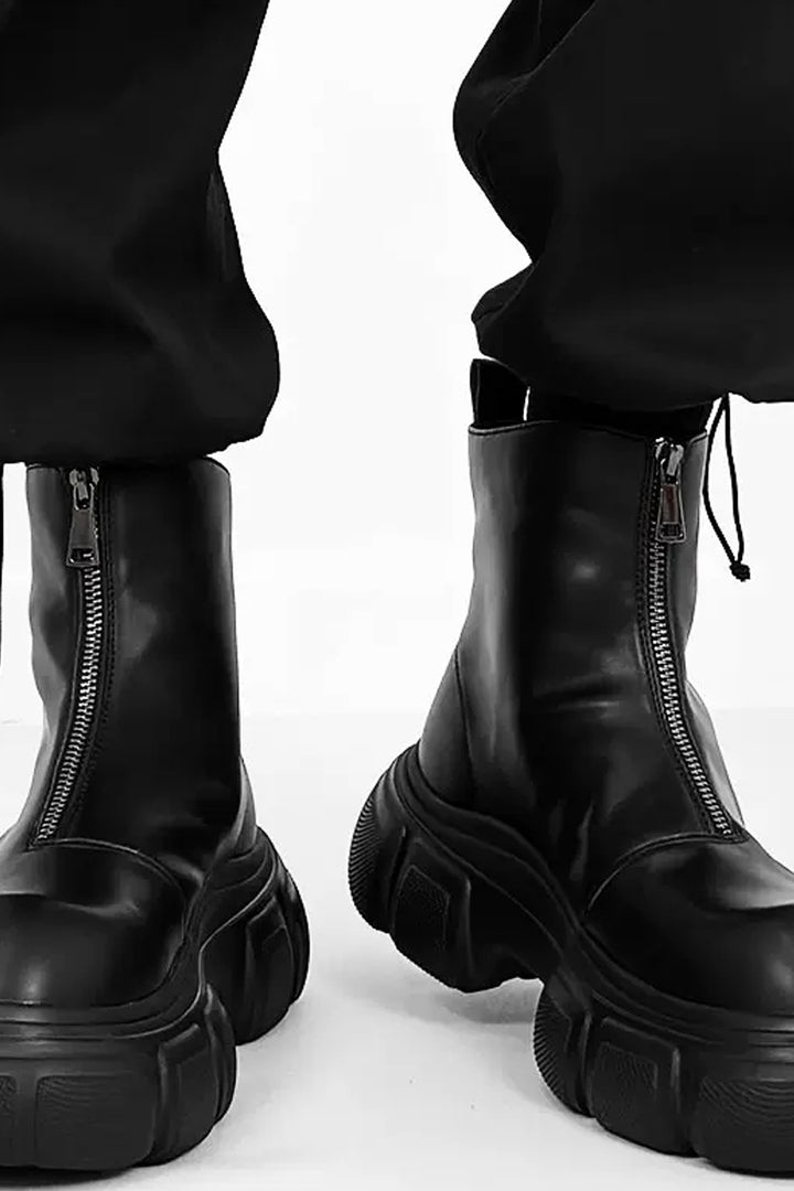 Platform Leather Chelsea Boots