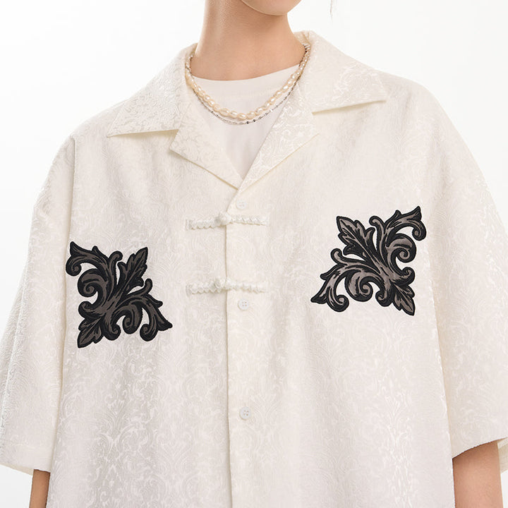 Colorblock Scout Embroidery Knots Shirt