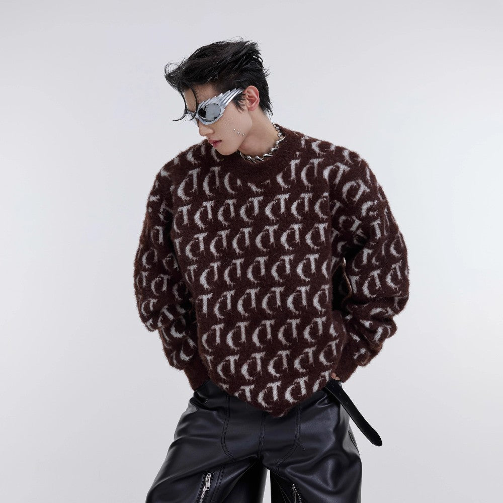 All Over Logo Knit Sweater