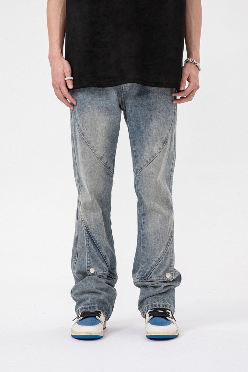 Washed Irregular Jeans