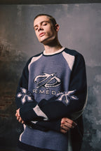 Color Block Logo Knit Sweater