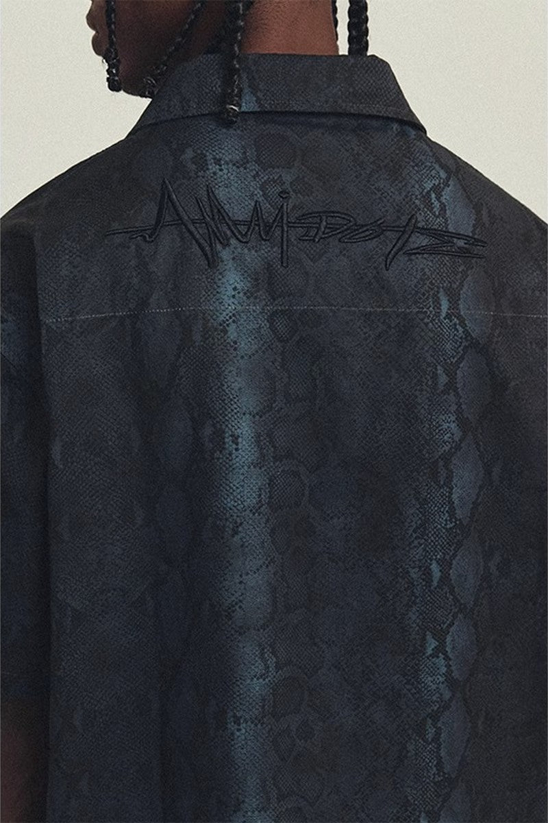 Snake Pattern Cuban Shirt
