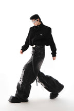 Distressed Loose Flared Jeans - EU Only