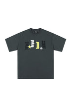 Embroidered Leather Logo Tee